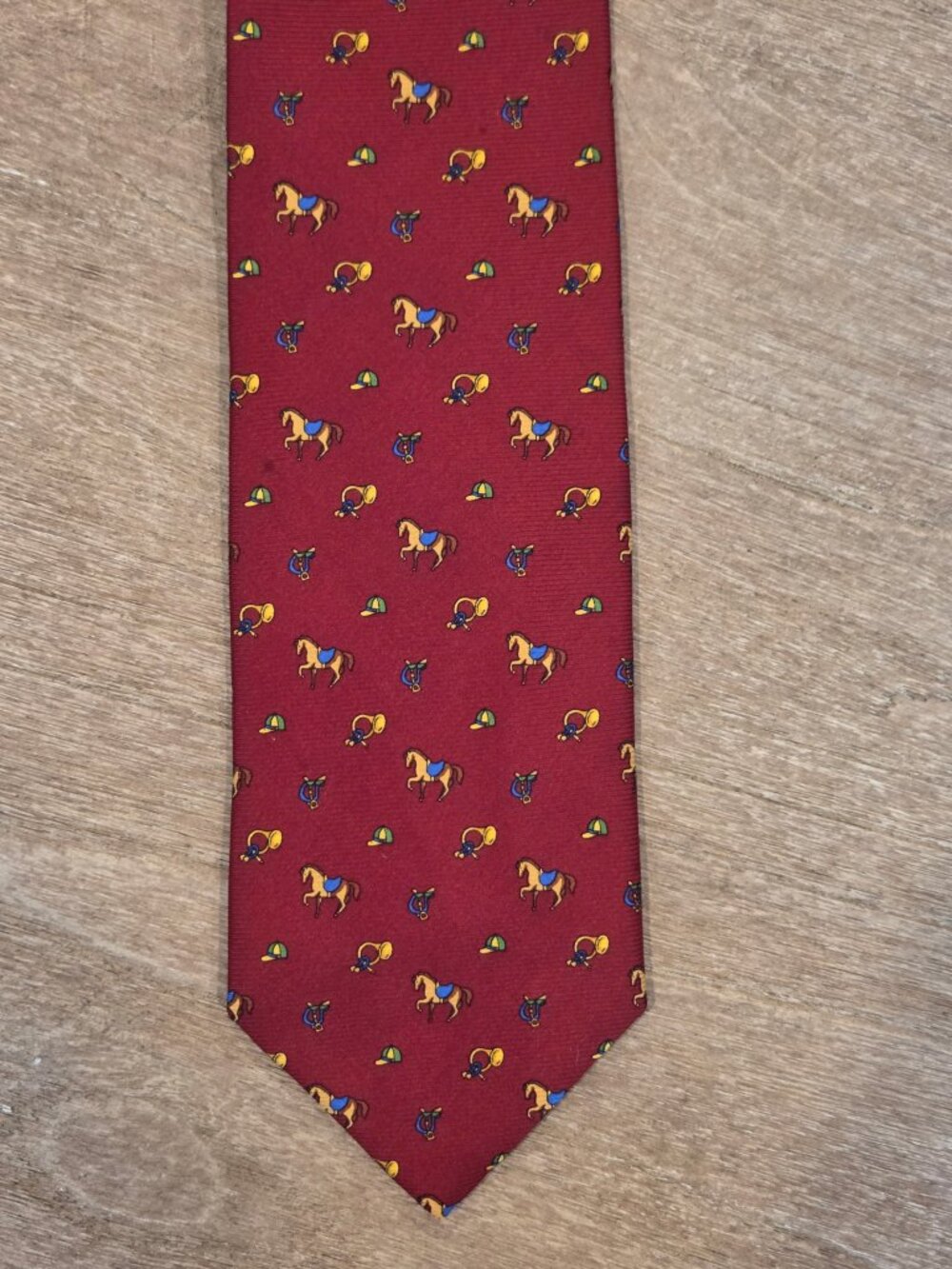 Baretta Sport Equestrian Symbol Silk Red Tie (3.85")